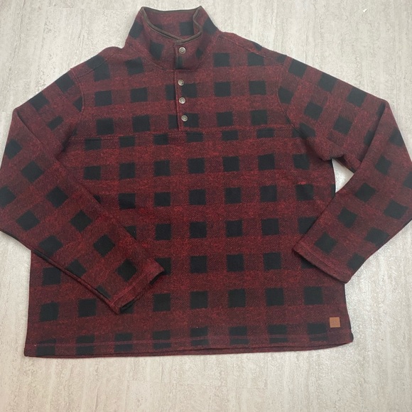 john wayne wooly plaid fleece pullover